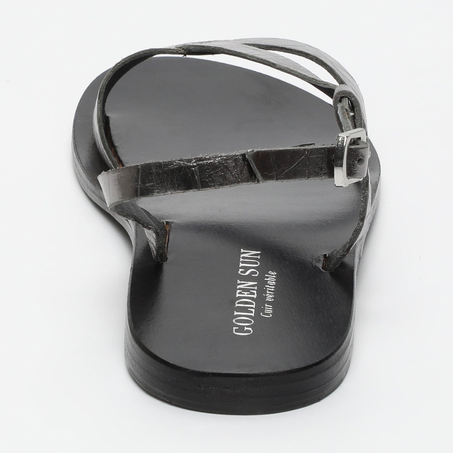 TIMO sandales en cuir pewter croco