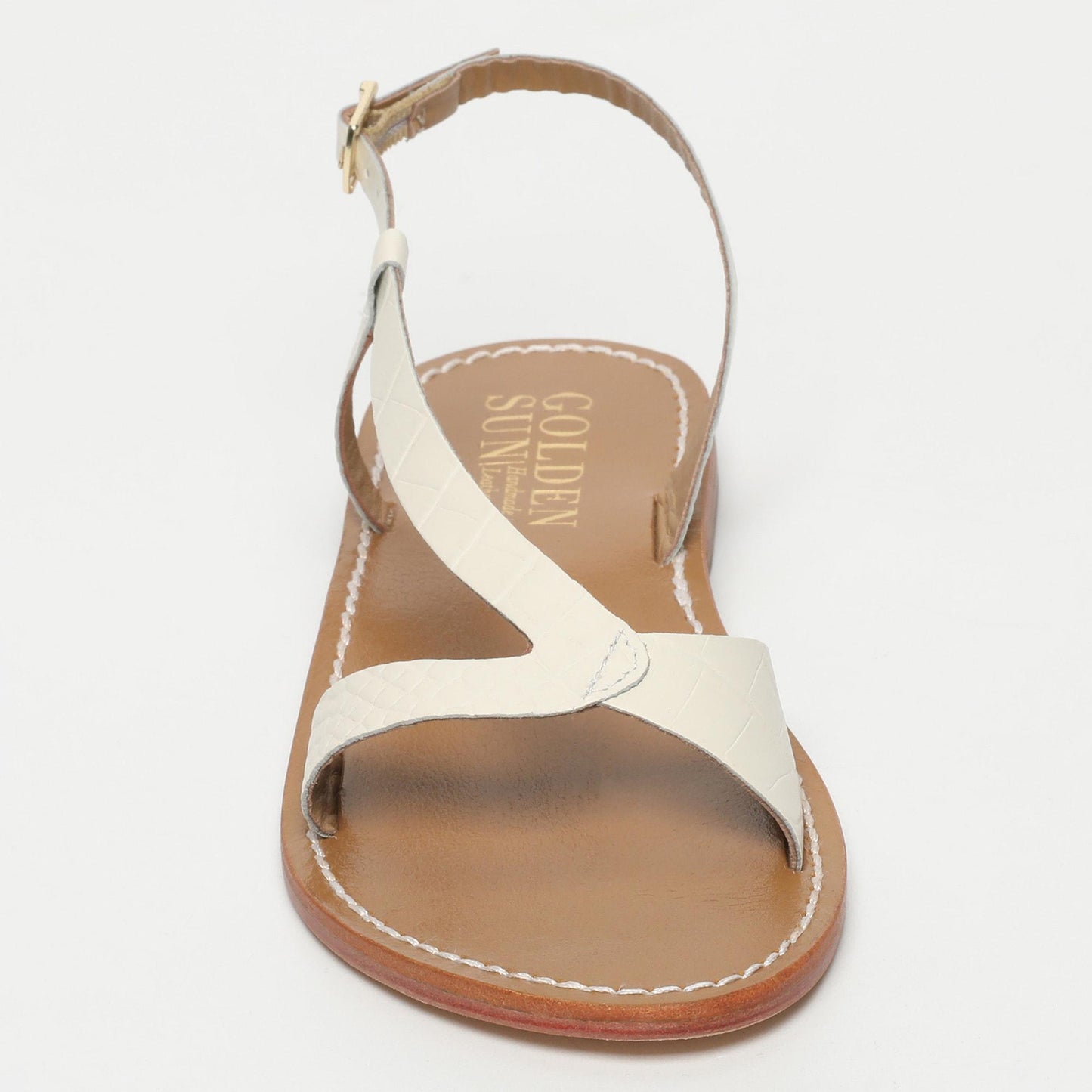 TIMO sandales en cuir white croco