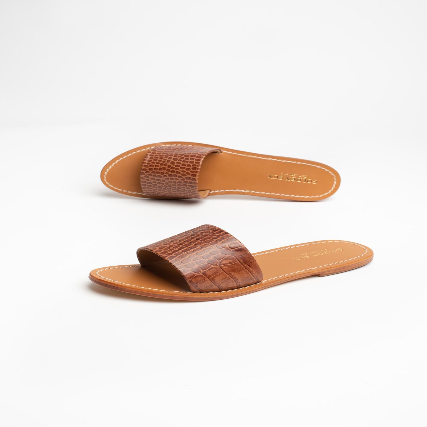 TIMPOOCHEE sandales en cuir tan croco
