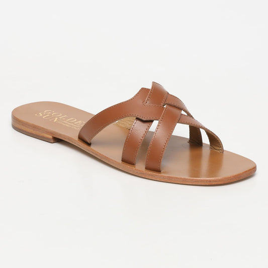 TOCHA sandales en cuir camel