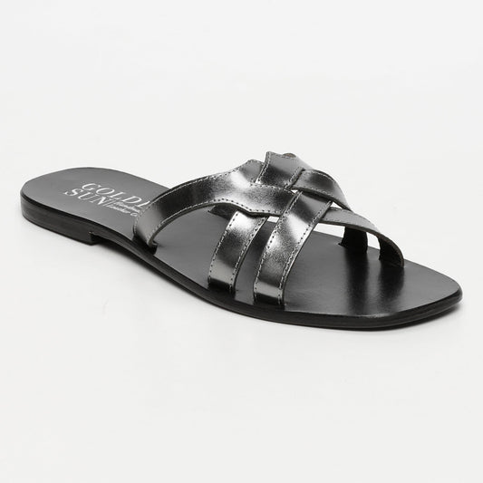 TOCHA sandales en cuir pewter