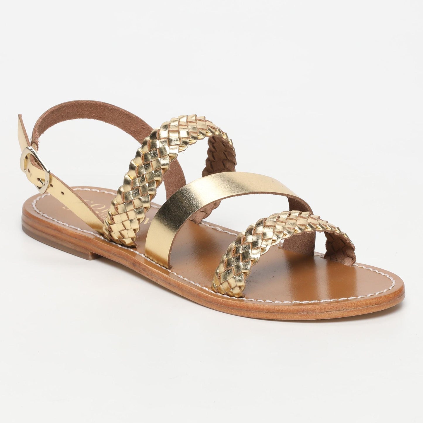 VALOES sandales en cuir dark gold