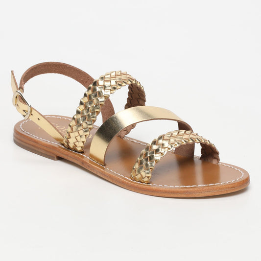 VALOES sandales en cuir dark gold