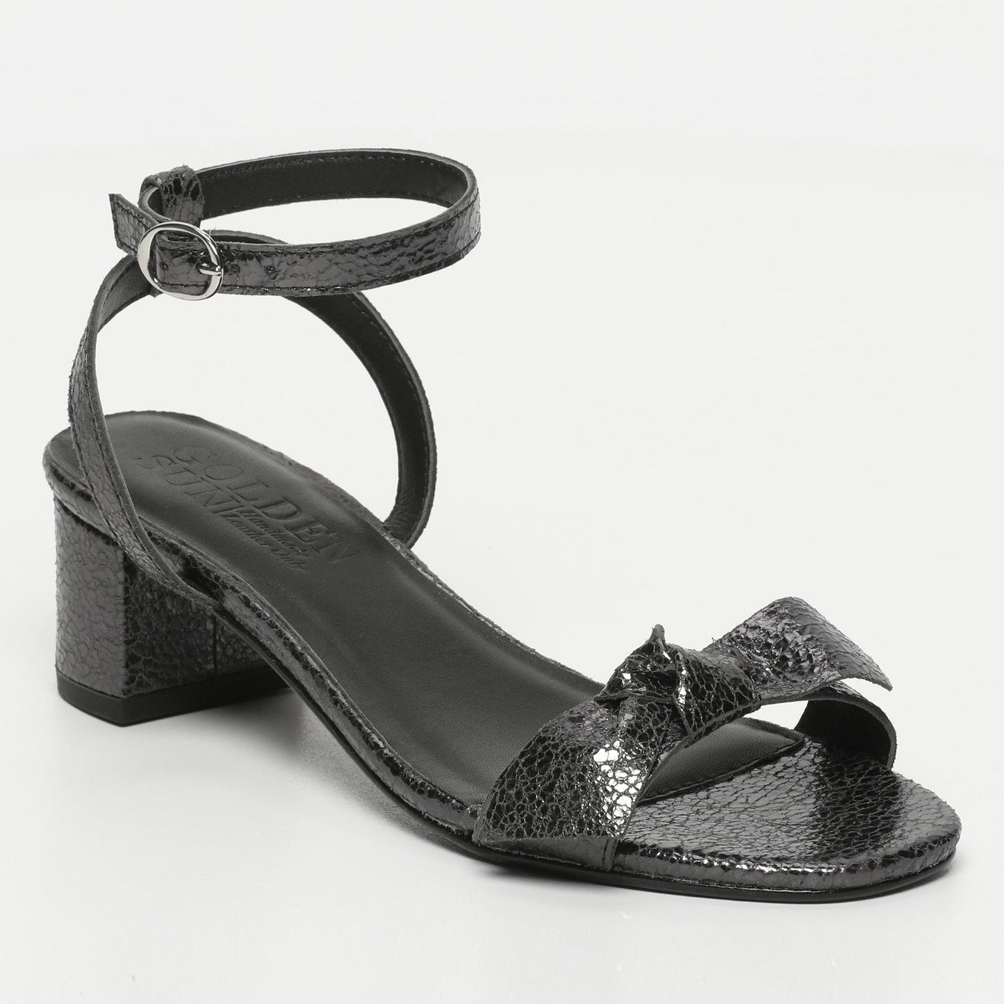 WINNE sandales en cuir pewter crackle