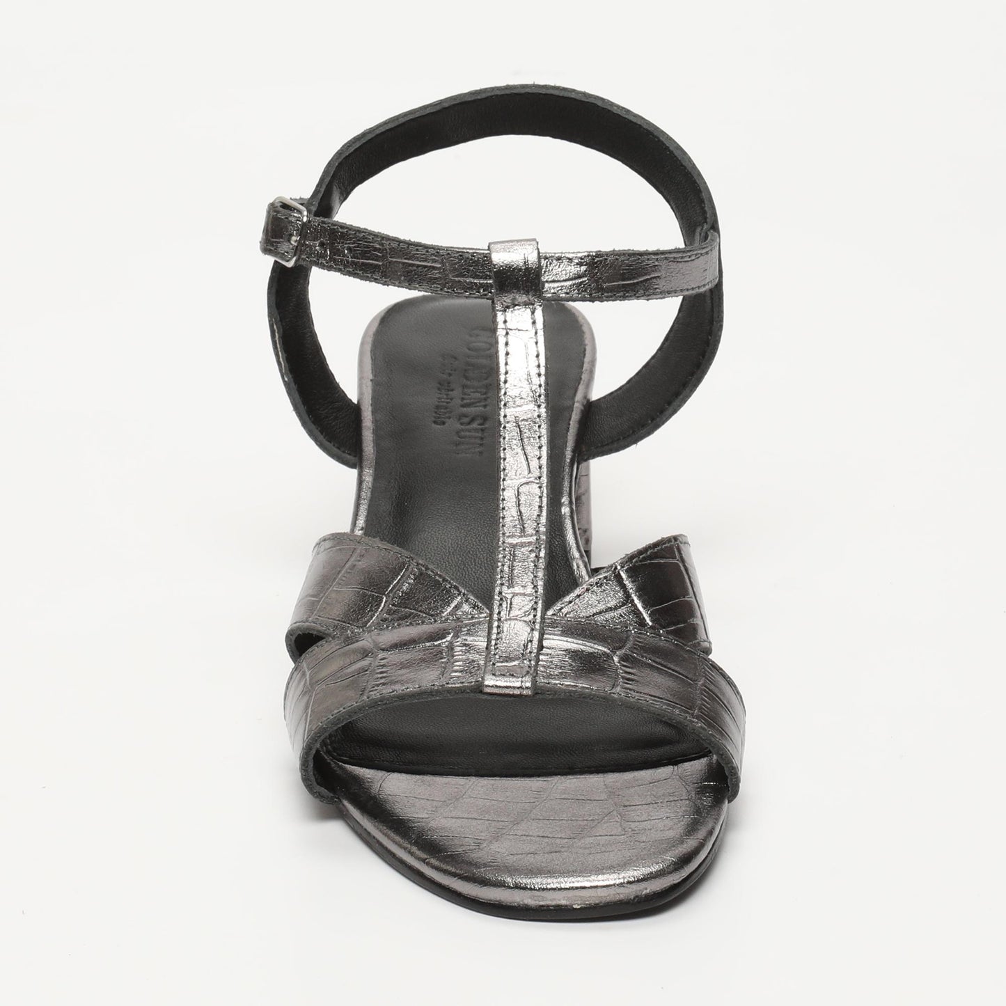 WIOLETA sandales en cuir pewter croco