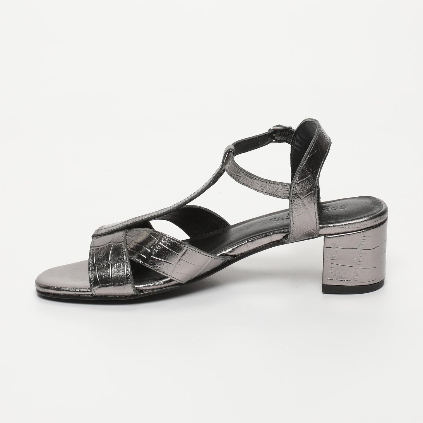 WIOLETA sandales en cuir pewter croco