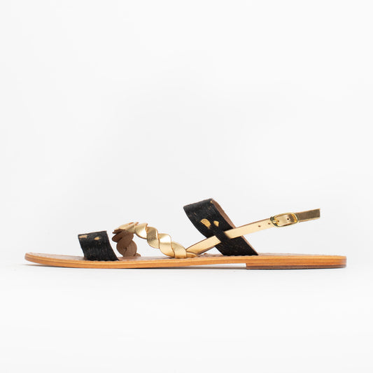 ZERENE sandales en cuir dark gold